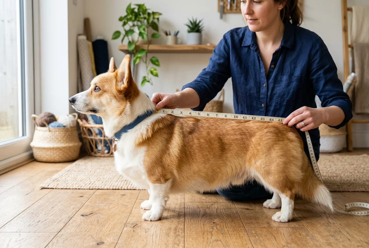 How to measure a dog for back length with a soft measuring tape