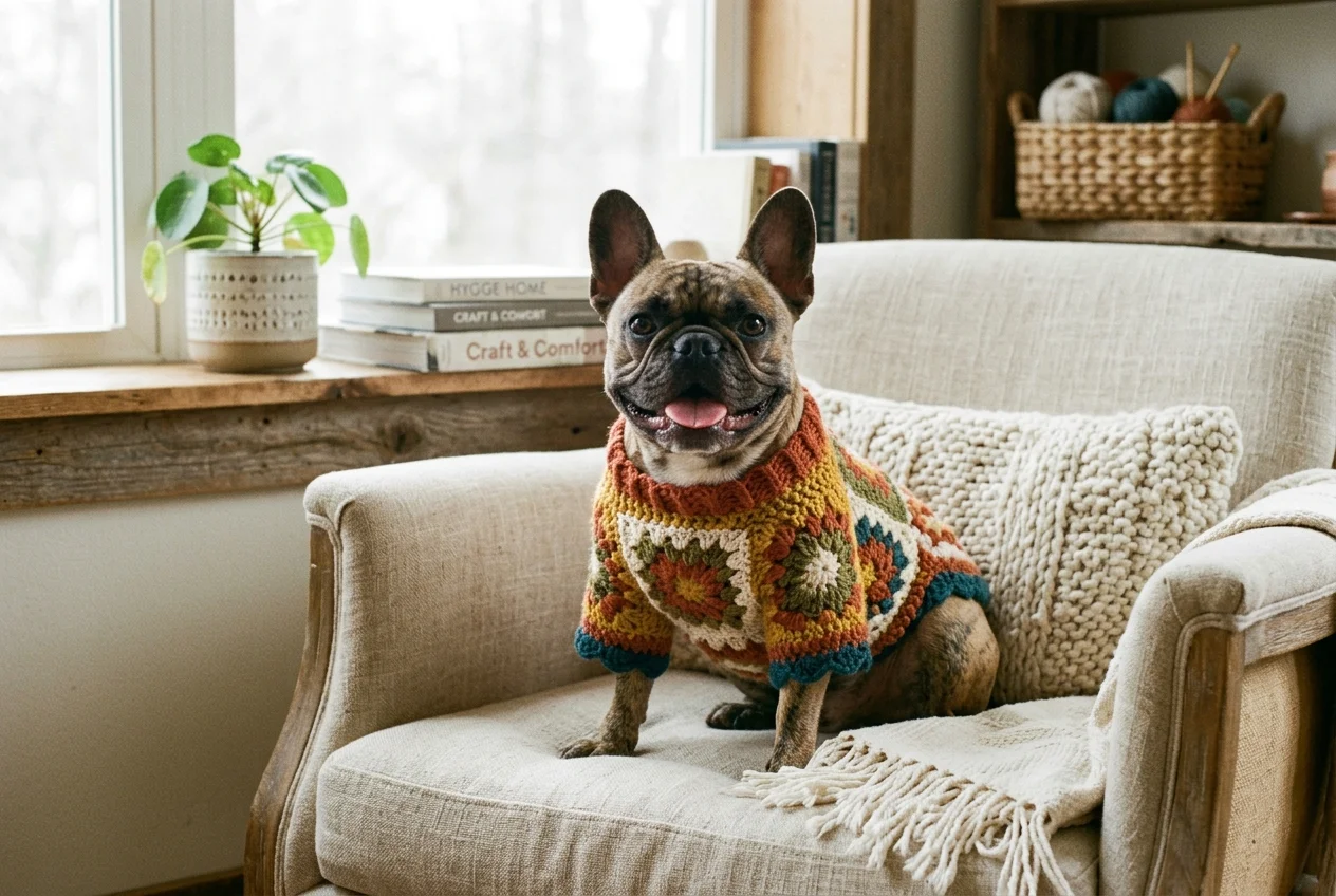 Granny square dog sweater hero.webp