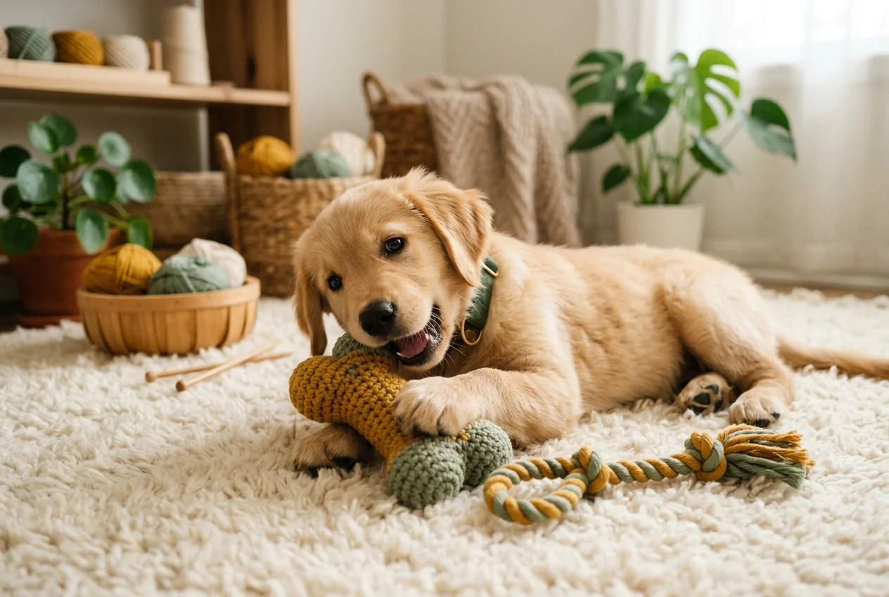 Safe crochet dog toy hero.webp