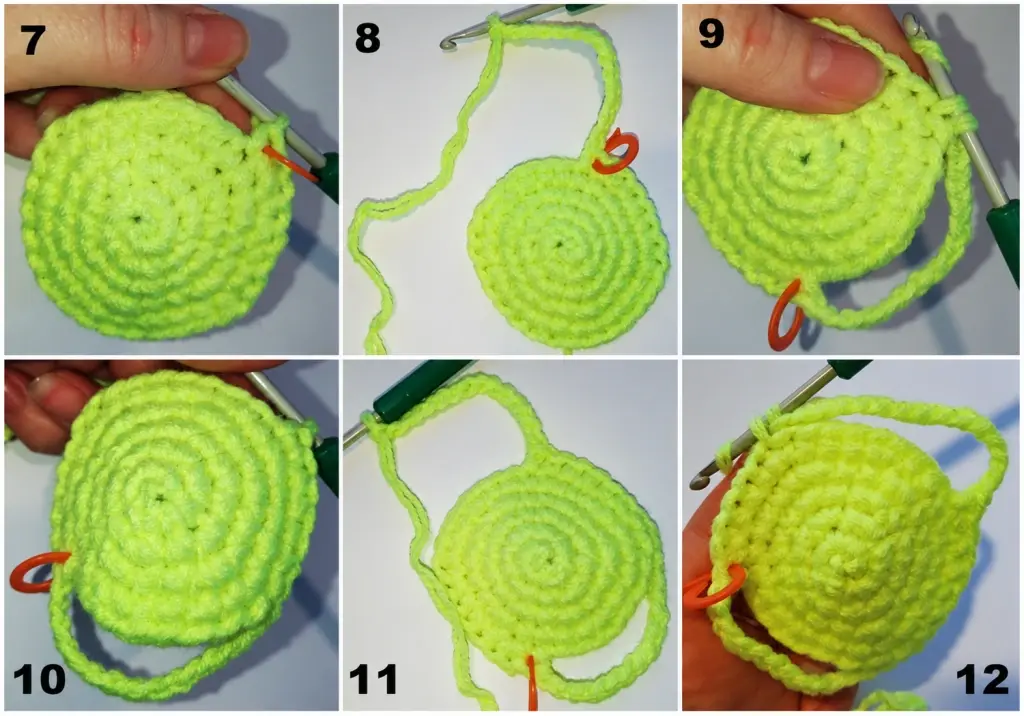 Crochet Ear Openings R6 chain 15 bridges for cat and dog ears